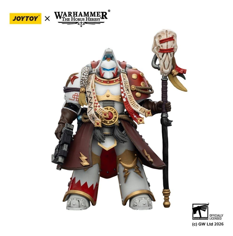 ** PRE-ORDER** Joy Toy Warhammer 40,000 Action Figure White Scars Stormseer Consulwith Force Staff and Bolt Pistol 12 cm