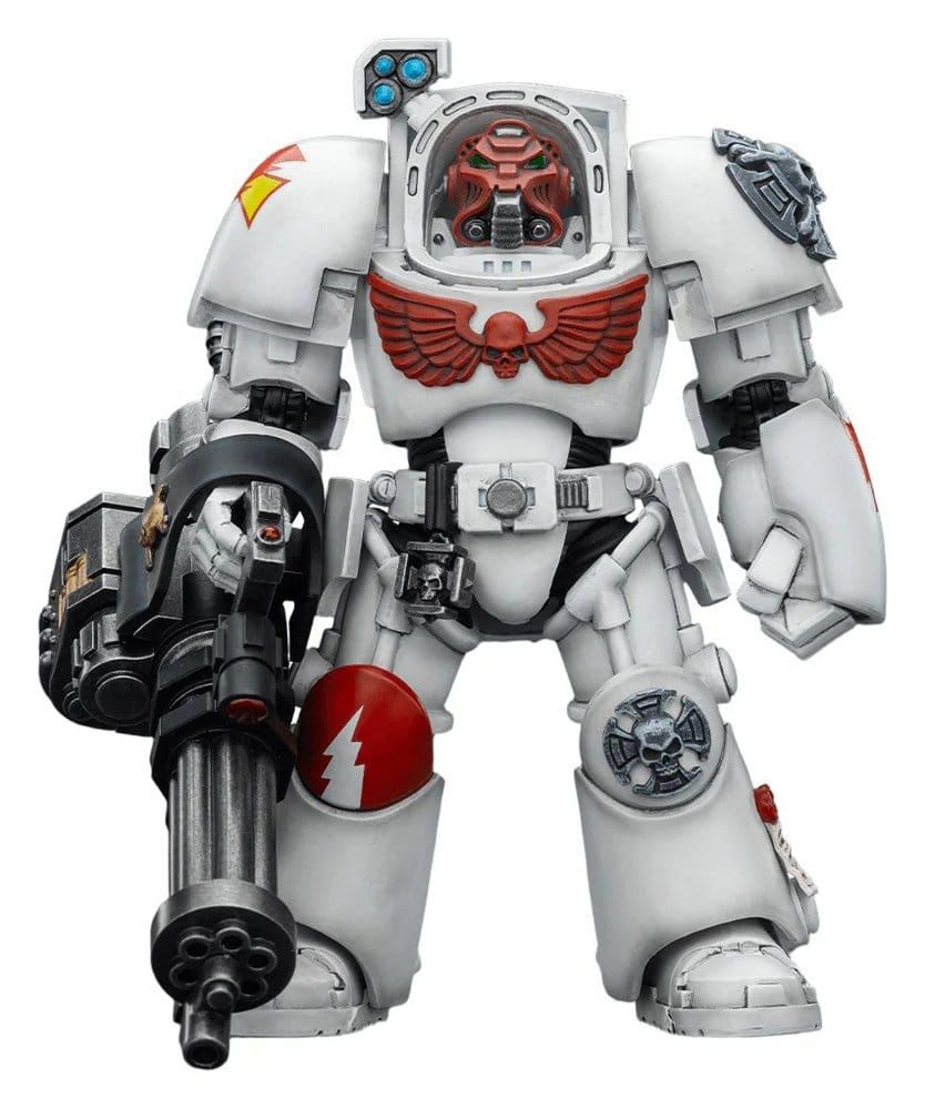 **PRE-ORDER** Joy Toy Warhammer 40,000 Action Figure White Scars Terminator 3 with Power Fist and Assault Cannon 14 cm