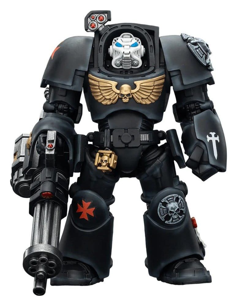 **PRE-ORDER** Joy Toy Warhammer 40,000 Action Figure Black Templars Terminator 3 with Power Fist and Assault Cannon 14 cm