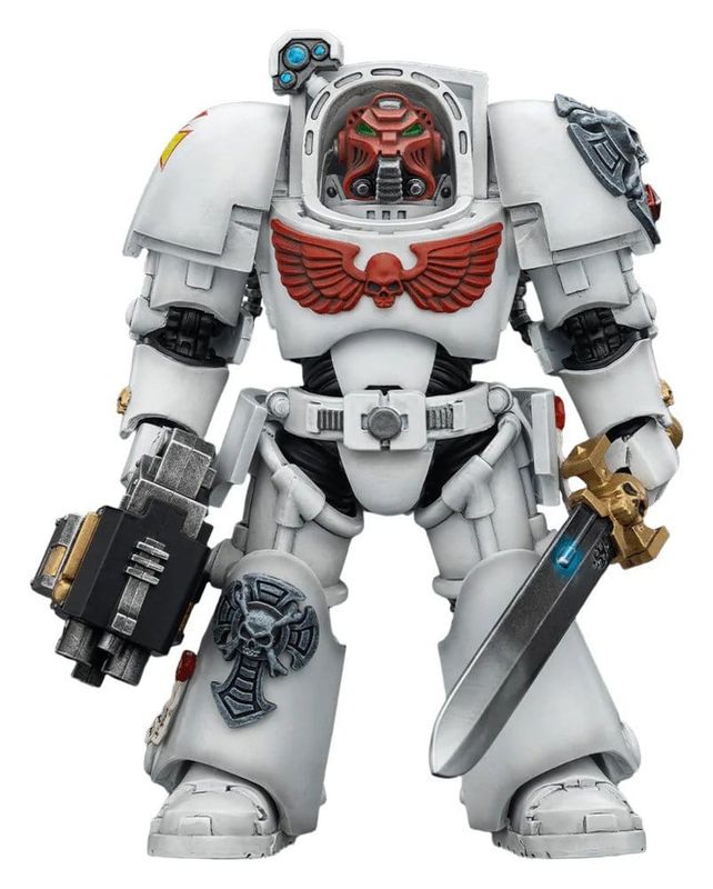 **PRE-ORDER** Joy Toy Warhammer 40,000 Action Figure White Scars Terminator 1 with Power Sword and Storm Bolter 14 cm