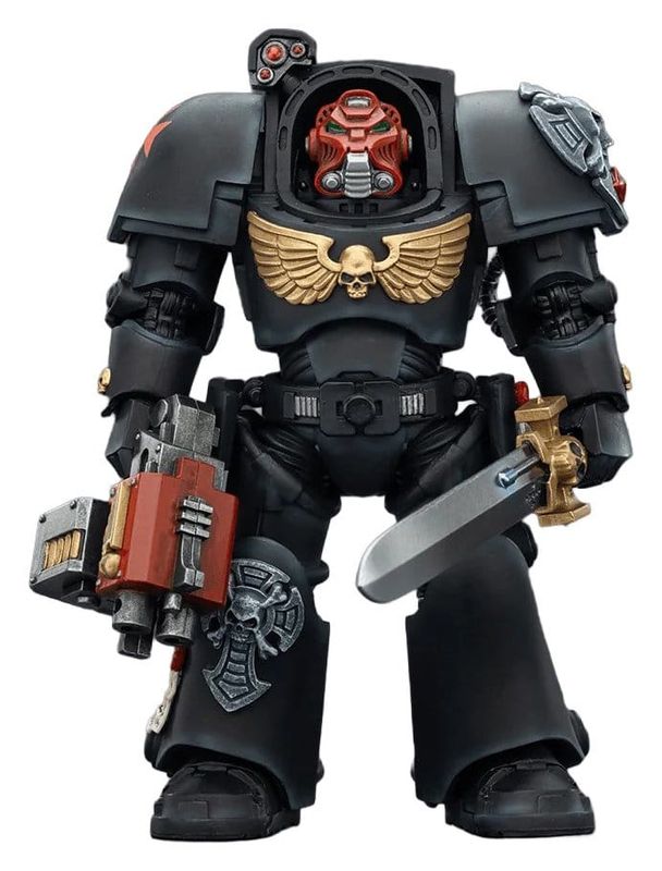 **PRE-ORDER** Joy Toy Warhammer 40,000 Action Figure Black Templars Terminator 1 with Power Sword and Storm Bolter 14 cm
