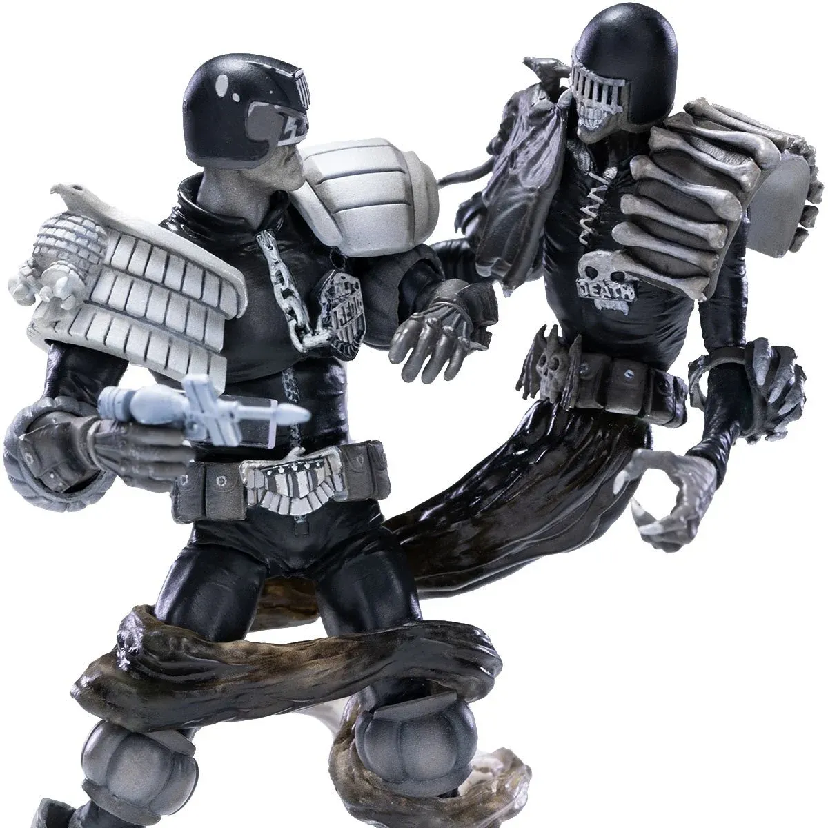 **PRE ORDER** HIYA TOYS: Judge Dredd vs. Death Black and White Exquisite Mini Series 1:18 Scale Action Figure 2-Pack