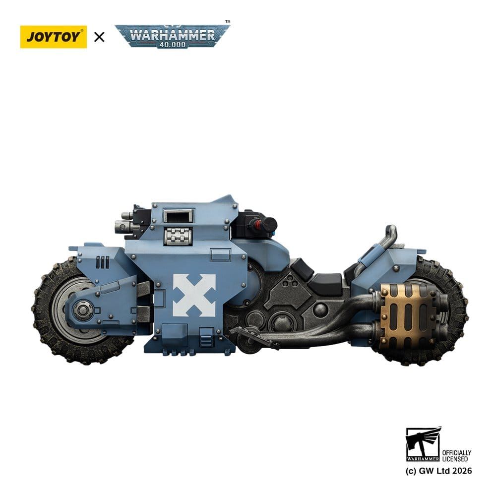 ** PRE-ORDER** Joy Toy Warhammer 40,000 Raider-pattern Combat Bike Space Wolves with twin-linked bolt rifles 22 cm