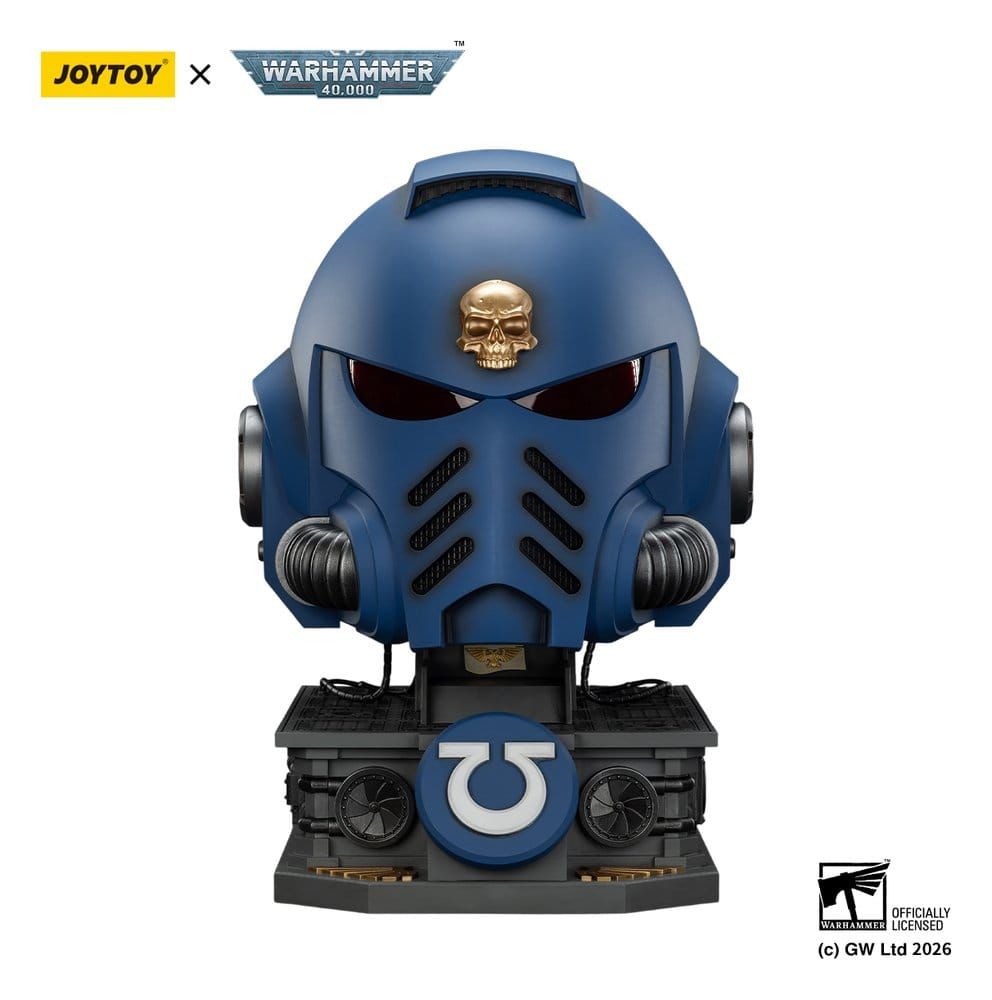 ** PRE-ORDER** Joy Toy Warhammer 40,000 Captain MkX Helmet & Display Stand Ultramarines 44 cm