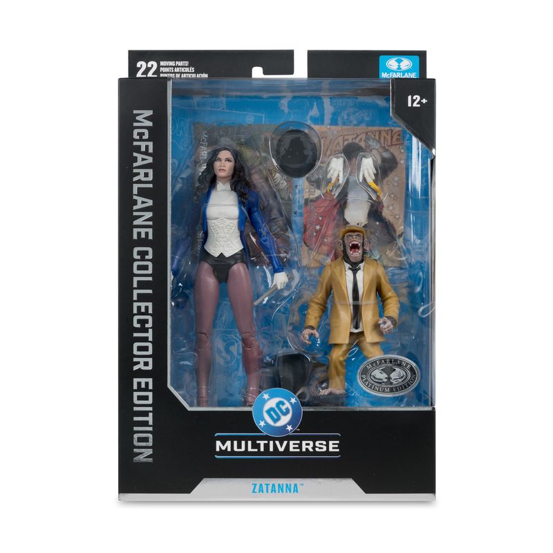 MCFARLANE TOYS DC MULTIVERSE Zatanna with Detective Chimp (DC Classics) McFarlane Collector Edition #53 (PLATINUM CHASE ONLY)