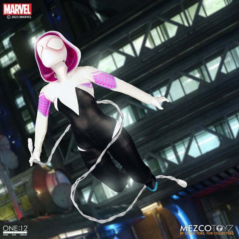 MEZCO ONE:12 COLLECTIVE GHOST SPIDER (SPIDER-GWEN) Deluxe Action Figure Set