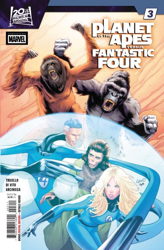 PLANET OF THE APES VS FANTASTIC FOUR #3 CVR A GREG LAND MARVEL COMICS (15th April 2026) PLANET OF THE APES VS FANTASTIC FOUR #3 CVR A GREG LAND MARVEL COMICS (15th April 2026)