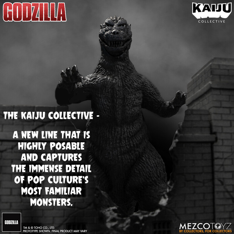 MEZCO KAIJU COLLECTIVE Godzilla (1954) Black & White Edition