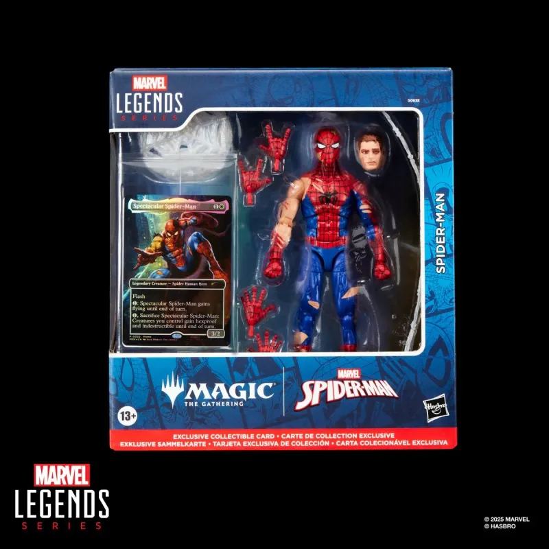 **BROKEN HIP JOINT** Marvel Legends 6" Spider-Man Magic: The Gathering Battle-Damaged Spider-Man Action Figure and Card