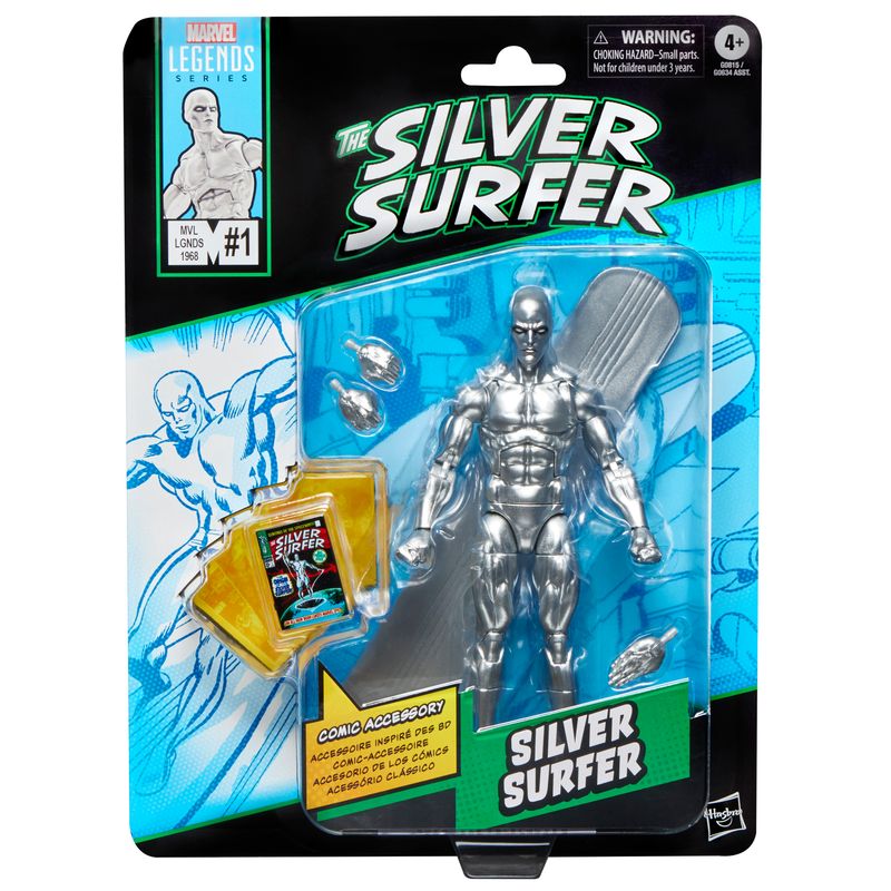 Marvel Legends Comic Inspired Wave 2 Silver Surfer Fantastic Four Action Figure Marvel Legends Comic Inspired Wave 2 Silver Surfer Fantastic Four Action Figure