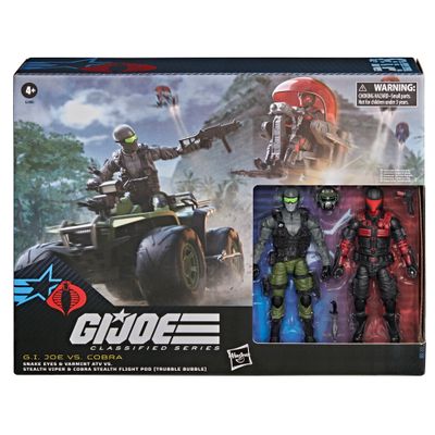 ***PRE ORDER*** G.I. Joe Classified Series #218, Snake Eyes & Varmint ATV Vs. Stealth Viper & Cobra Stealth Flight Pod (Trubble Bubble) 2 Action Figures & 2 Vehicles