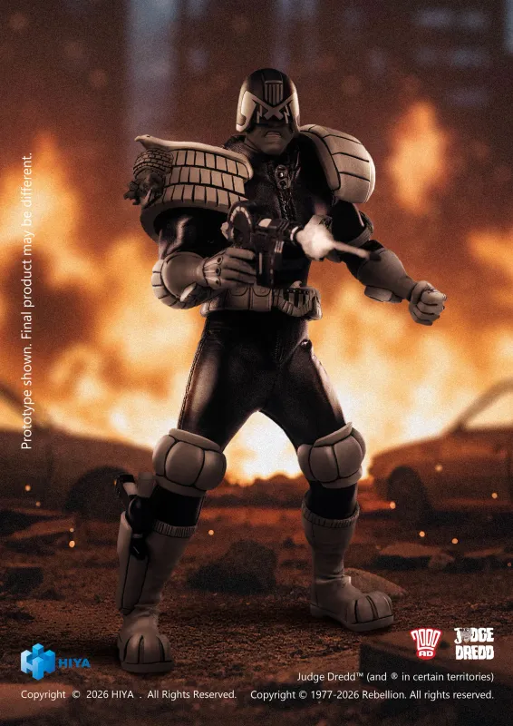 **PRE ORDER** HIYA TOYS: Judge Dredd 1:12 Scale Black and White Super Ultimate Series - Judge Dredd Special Police Action Figure