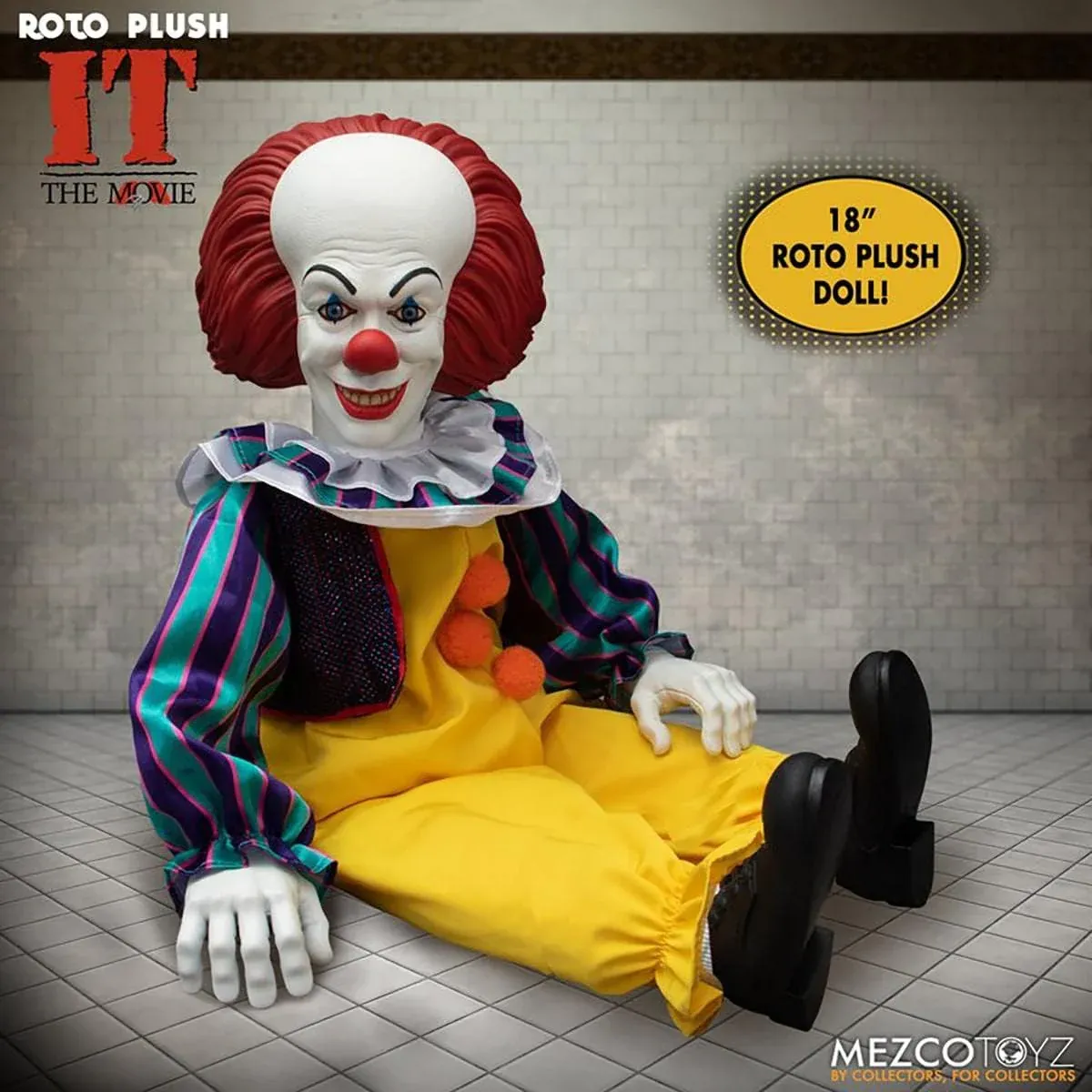 MEZCO DESIGNER SERIES: 18" It 1990 Pennywise Roto Plush