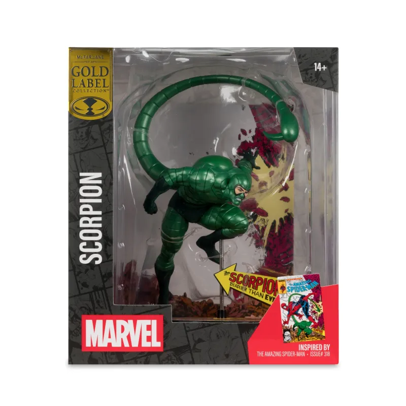 ** PRE-ORDER** McFarlane MARVEL 1:10th Scale (Amazing Spider-Man #318) (GOLD LABEL) Scorpion (Metallic) Collectible