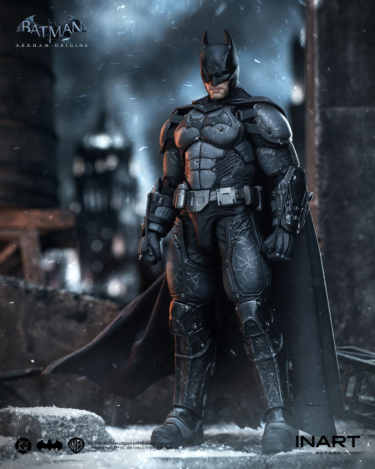 QUEEN STUDIOS INART Batman: Arkham Origins Batman (Battle Damaged Version) Action Figure QUEEN STUDIOS INART Batman: Arkham Origins Batman (Battle Damaged Version) Action Figure