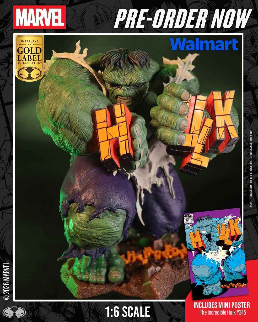 McFarlane MARVEL (GOLD LABEL) The Incredible Hulk 1:6th Scale Collectible with Scene & Comic (The Incredible Hulk #345) (GREEN HULK VARIANT) McFarlane MARVEL (GOLD LABEL) The Incredible Hulk 1:6th Scale Collectible with Scene & Comic (The Incredible Hulk #345) (GREEN HULK VARIANT)