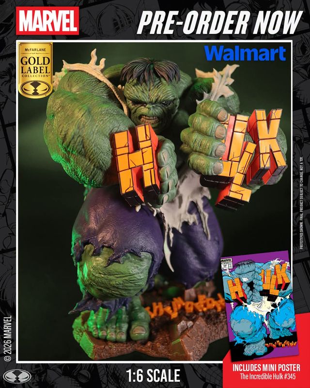 McFarlane MARVEL (GOLD LABEL) The Incredible Hulk 1:6th Scale Collectible with Scene & Comic (The Incredible Hulk #345) (GREEN HULK VARIANT) McFarlane MARVEL (GOLD LABEL) The Incredible Hulk 1:6th Scale Collectible with Scene & Comic (The Incredible Hulk #345) (GREEN HULK VARIANT)