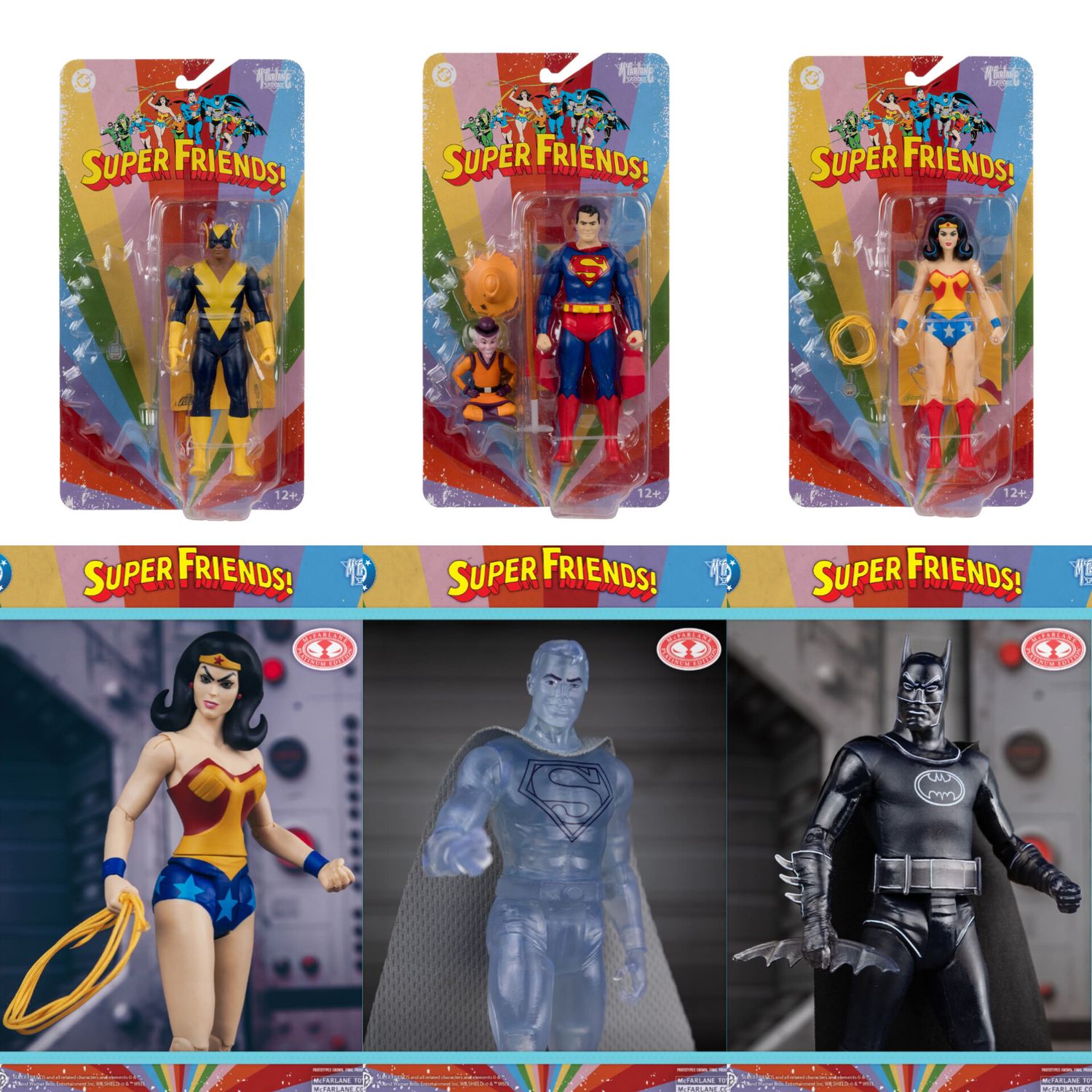 MCFARLANE TOYS DC SUPER FRIENDS WAVE 16 SET OF 6 Retro Action Figures MCFARLANE TOYS DC SUPER FRIENDS WAVE 16 SET OF 6 Retro Action Figures