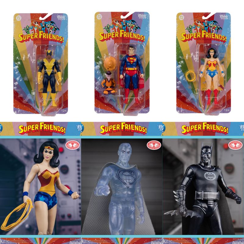 MCFARLANE TOYS DC SUPER FRIENDS WAVE 16 SET OF 6 Retro Action Figures MCFARLANE TOYS DC SUPER FRIENDS WAVE 16 SET OF 6 Retro Action Figures