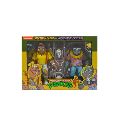 NECA Teenage Mutant Ninja Turtles Cartoon Vacation Bebop and Rocksteady Ultimate 7" Scale Action Figure 2 pack