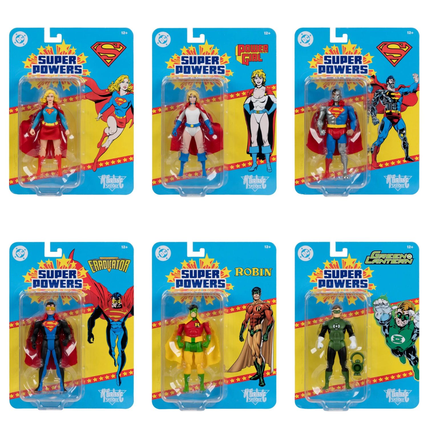 DC SUPER POWERS 4 1/2 DC SUPER POWERS 4 1/2" WAVE 13 SET OF 6 ACTION FIGURES