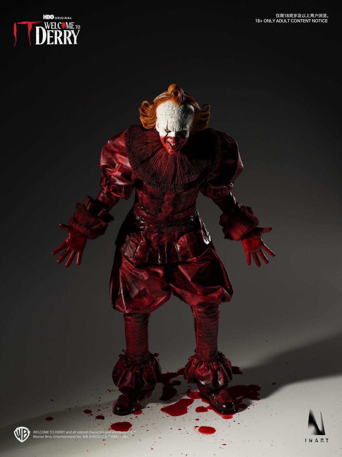 ***PRE-ORDER*** QUEEN STUDIOS INART -IT: Welcome to Derry Season 1 - 1/6 Scale - Pennywise (Bloody Version) Collectible Figure ***PRE-ORDER*** QUEEN STUDIOS INART -IT: Welcome to Derry Season 1 - 1/6 Scale - Pennywise (Bloody Version) Collectible Figure