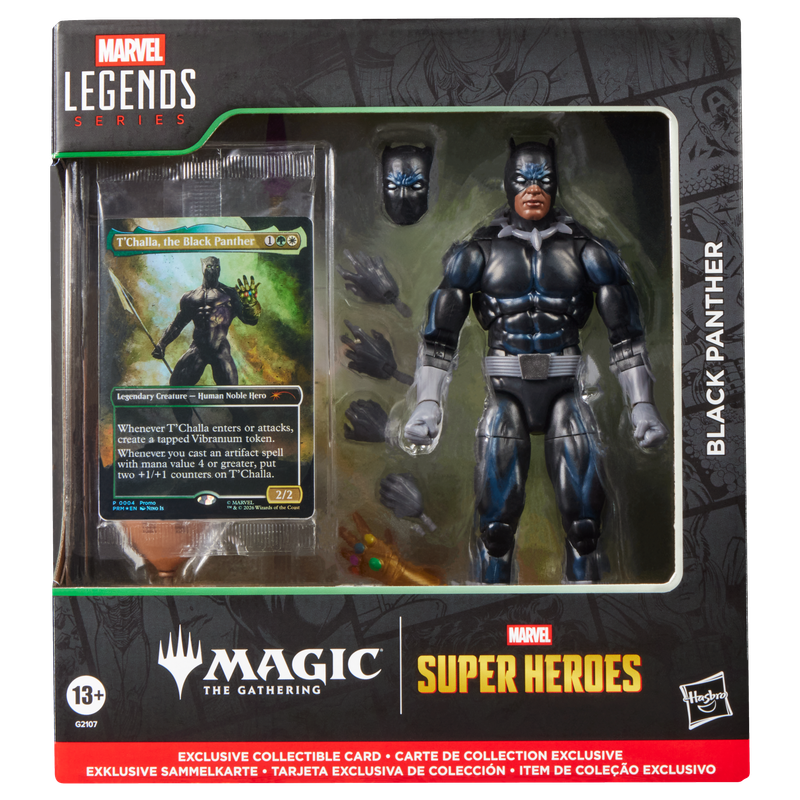 Marvel Legends 6 Marvel Legends 6" Marvel Super Heroes Magic: The Gathering Black Panther Action Figure and Card