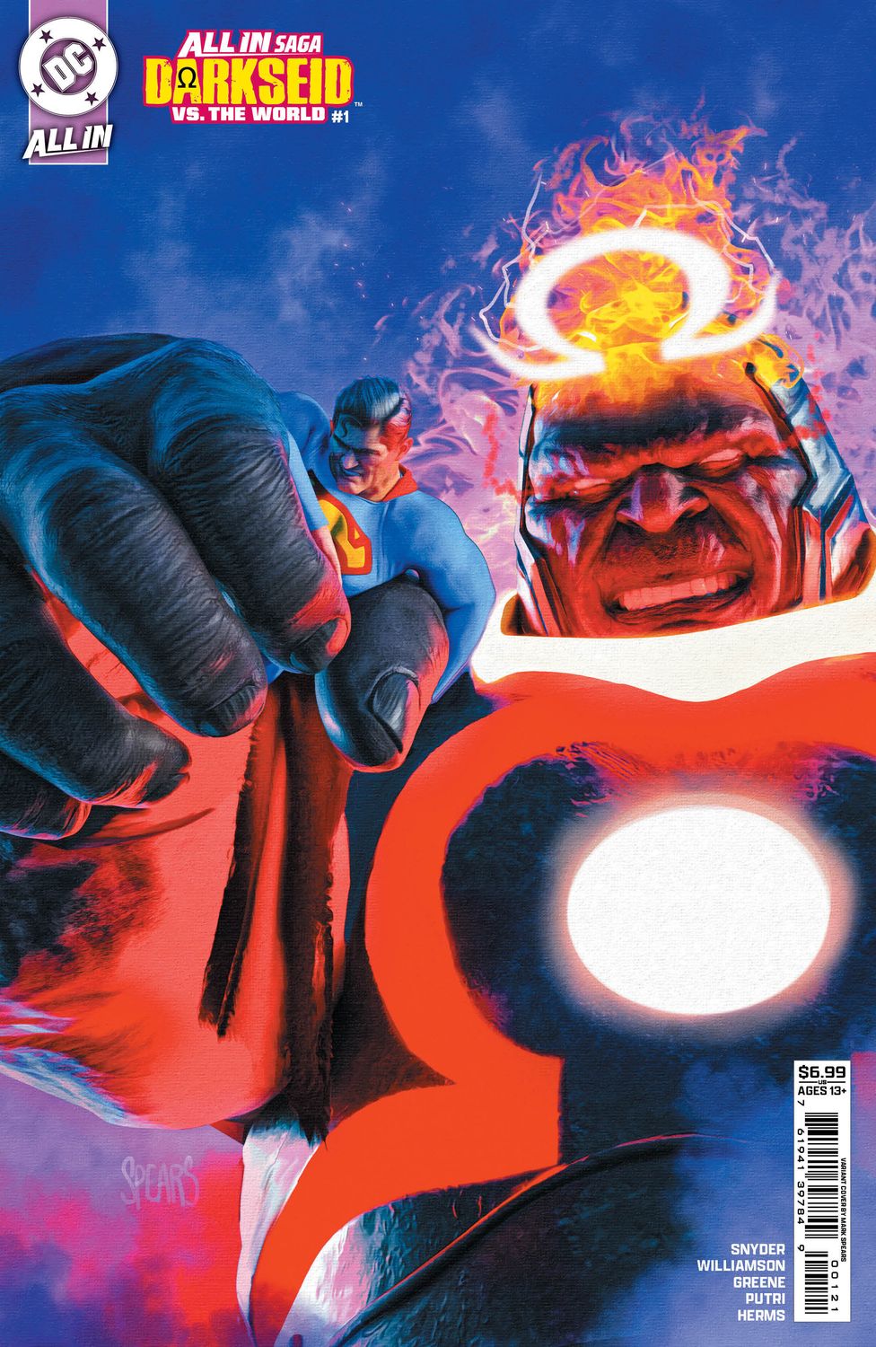 DC ALL IN SAGA DARKSEID V THE WORLD #1 CVR B MARK SPEARS CSV DC COMICS (28th October 2026) DC ALL IN SAGA DARKSEID V THE WORLD #1 CVR B MARK SPEARS CSV DC COMICS (28th October 2026)