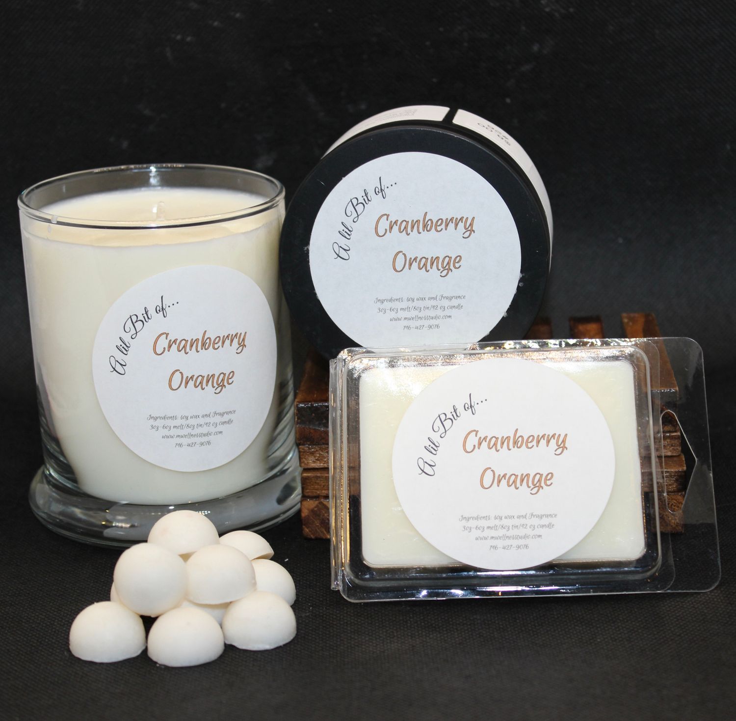 Cranberry orange 6 oz tin candle