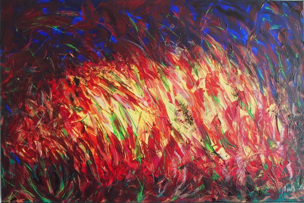 Handmade unique abstract art: Cuban Energy