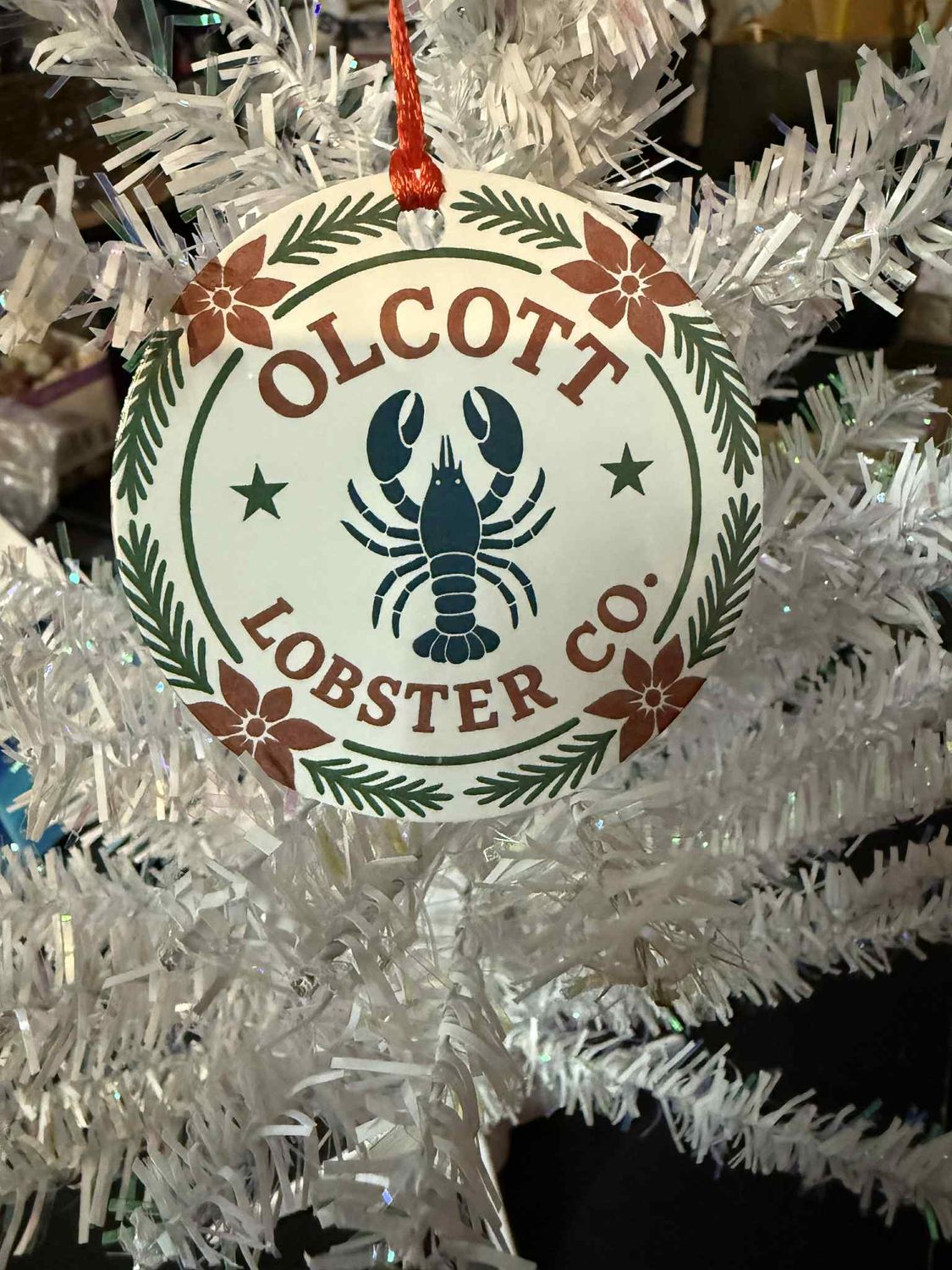 ​Olcott Lobster Co. Double-Sided Christmas Ornament - $1 Proceeds go to Oishei Children&#39;s Hospital