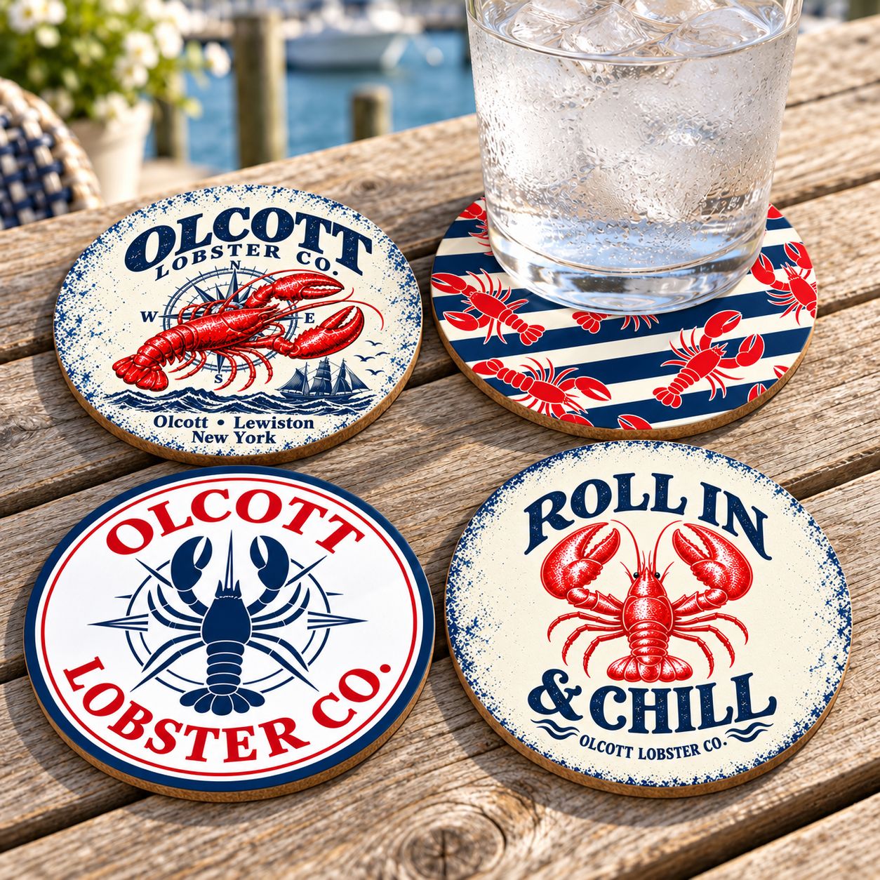 ​Olcott Lobster Co. Coasters – Set of 4