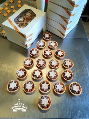 CHRISTMAS MINCE PIES - All made in house, as soon as you bite into one of these delectable delights you'll know Christmas has arrived...6 Pies Per Box. CHRISTMAS MINCE PIES - All made in house, as soon as you bite into one of these delectable delights you'll know Christmas has arrived...6 Pies Per Box.