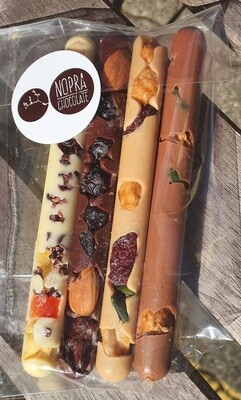 HAND MADE FINE CHOCOLATES - Specialised and locally made. Salted Caramel, Dark, White & Milk chocolate sticks. Indulge in these Fruit, Nut Chocolate delights or share with friends and loved ones. HAND MADE FINE CHOCOLATES - Specialised and locally made. Salted Caramel, Dark, White & Milk chocolate sticks. Indulge in these Fruit, Nut Chocolate delights or share with friends and loved ones.