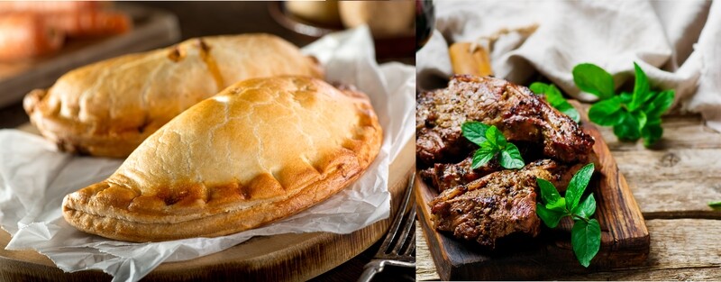 MINTED LAMB PASTY - Mint Lamb Pasty, slow braised high quality Irish lamb cooked for 2 1/2 hours until super tender mixed with garden peas & potato. Spoon on Mint Sauce and crimp the Pasty. MINTED LAMB PASTY - Mint Lamb Pasty, slow braised high quality Irish lamb cooked for 2 1/2 hours until super tender mixed with garden peas & potato. Spoon on Mint Sauce and crimp the Pasty.