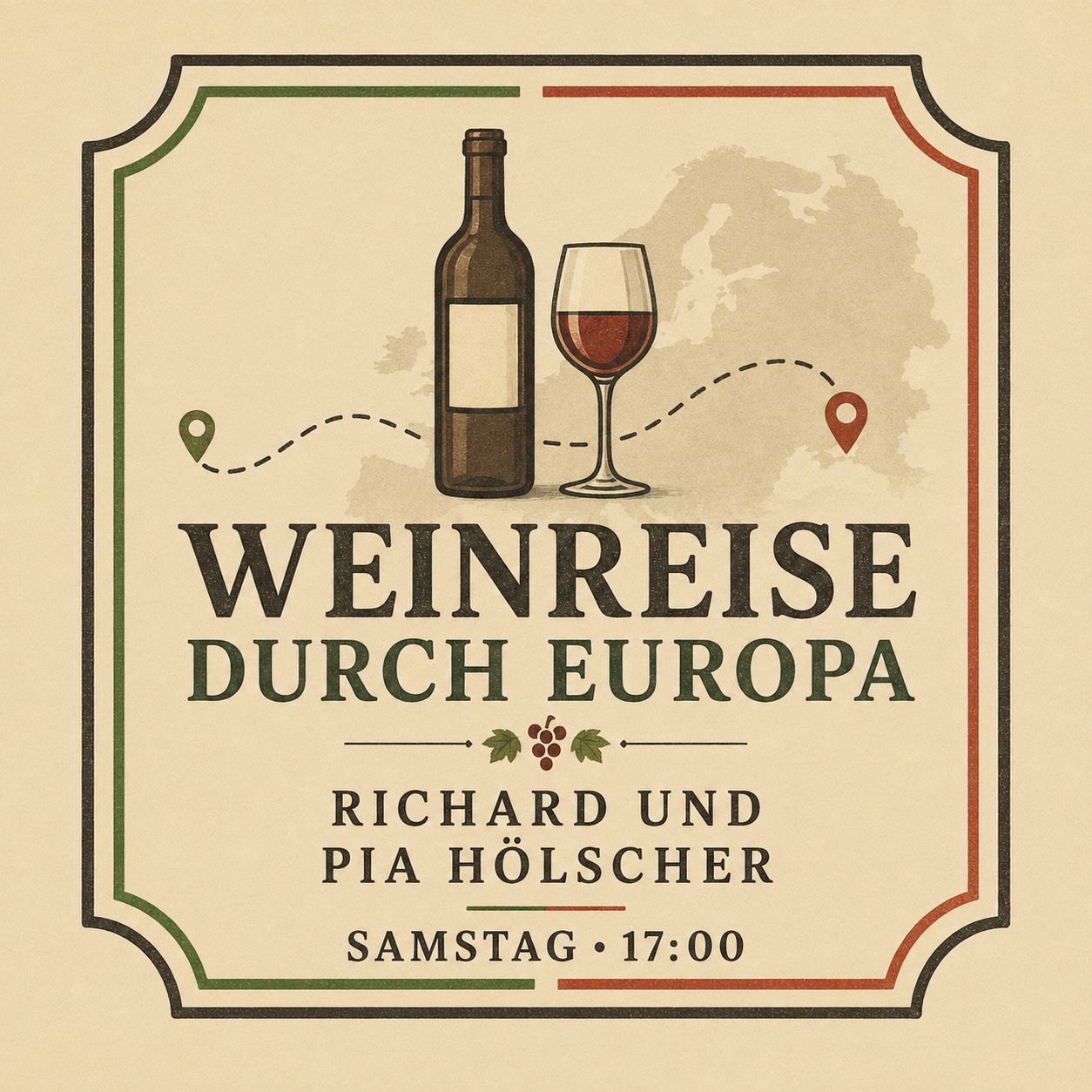 1x Sa. 26.09, 17:00 - Weinreise durch Europa