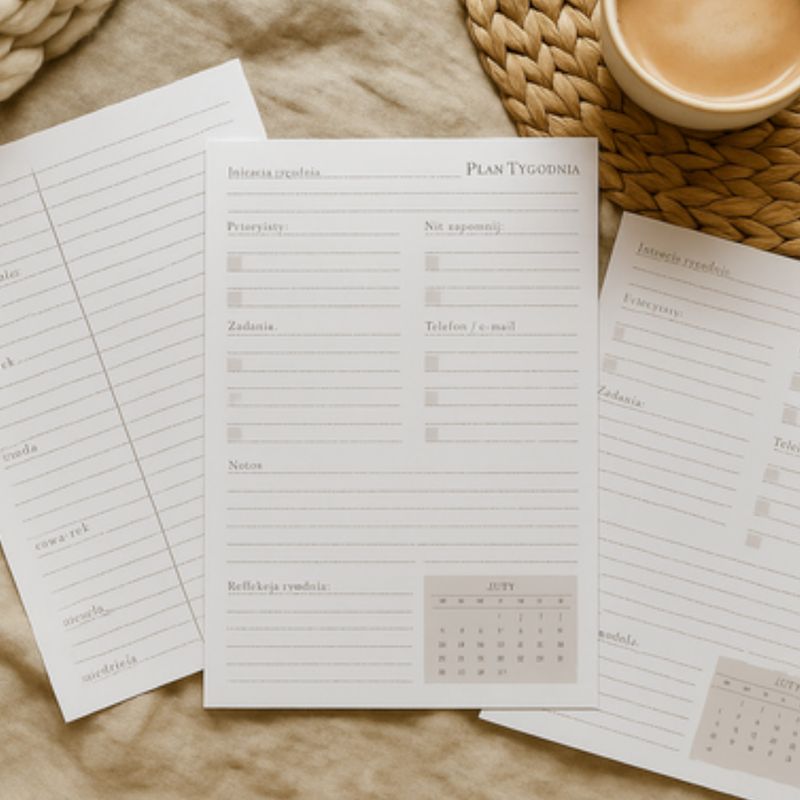 Gently Life Planner Tygodniówka spokojnej pracy 2026 do druku