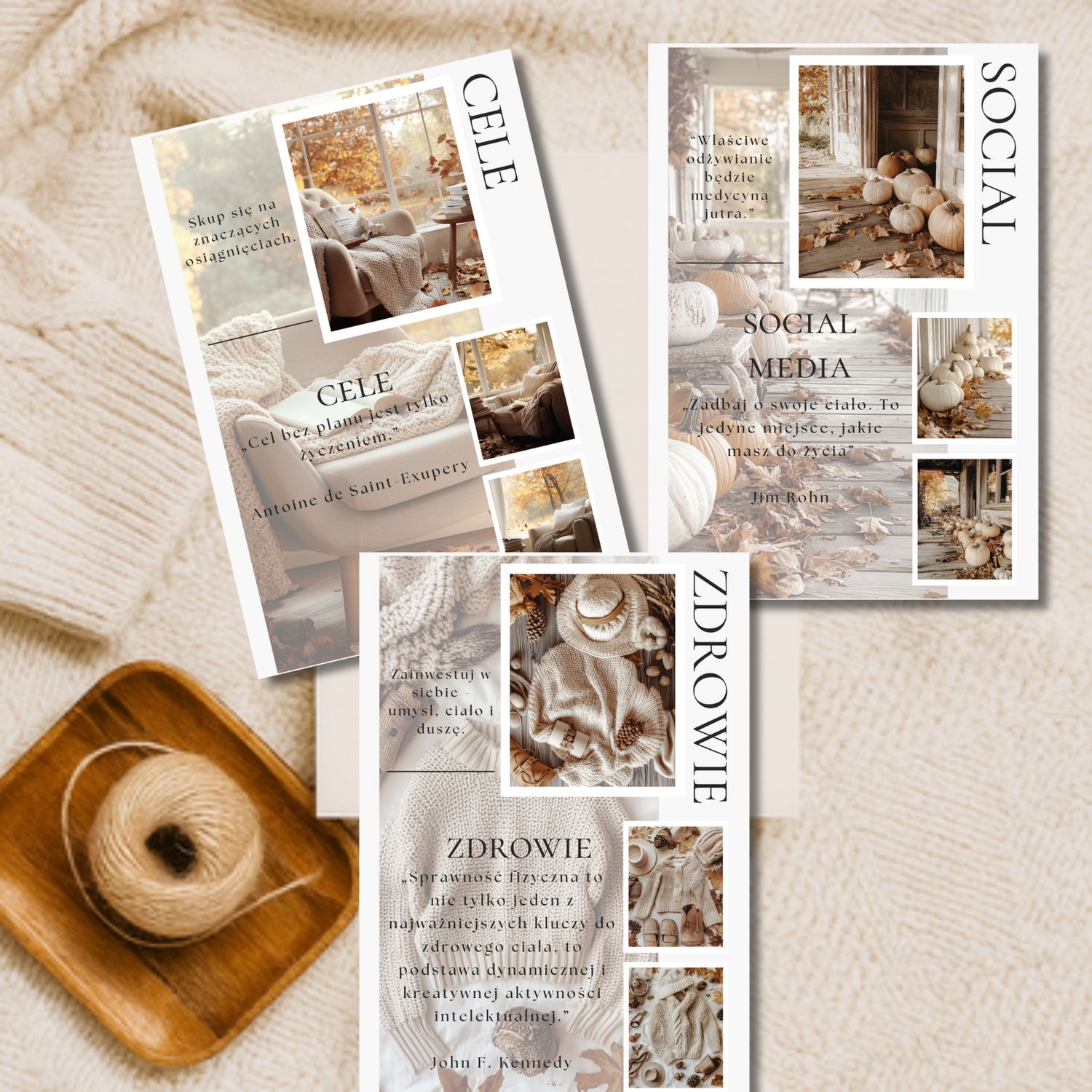 Gently Life Planner okładki tematyczne Cozy Autumn do druku