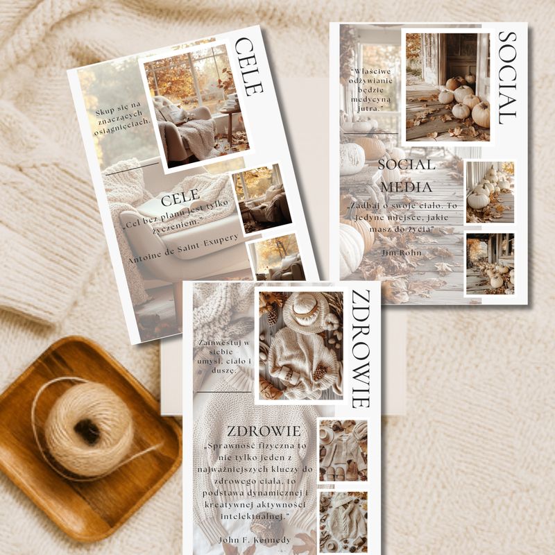 Gently Life Planner okładki tematyczne Cozy Autumn do druku