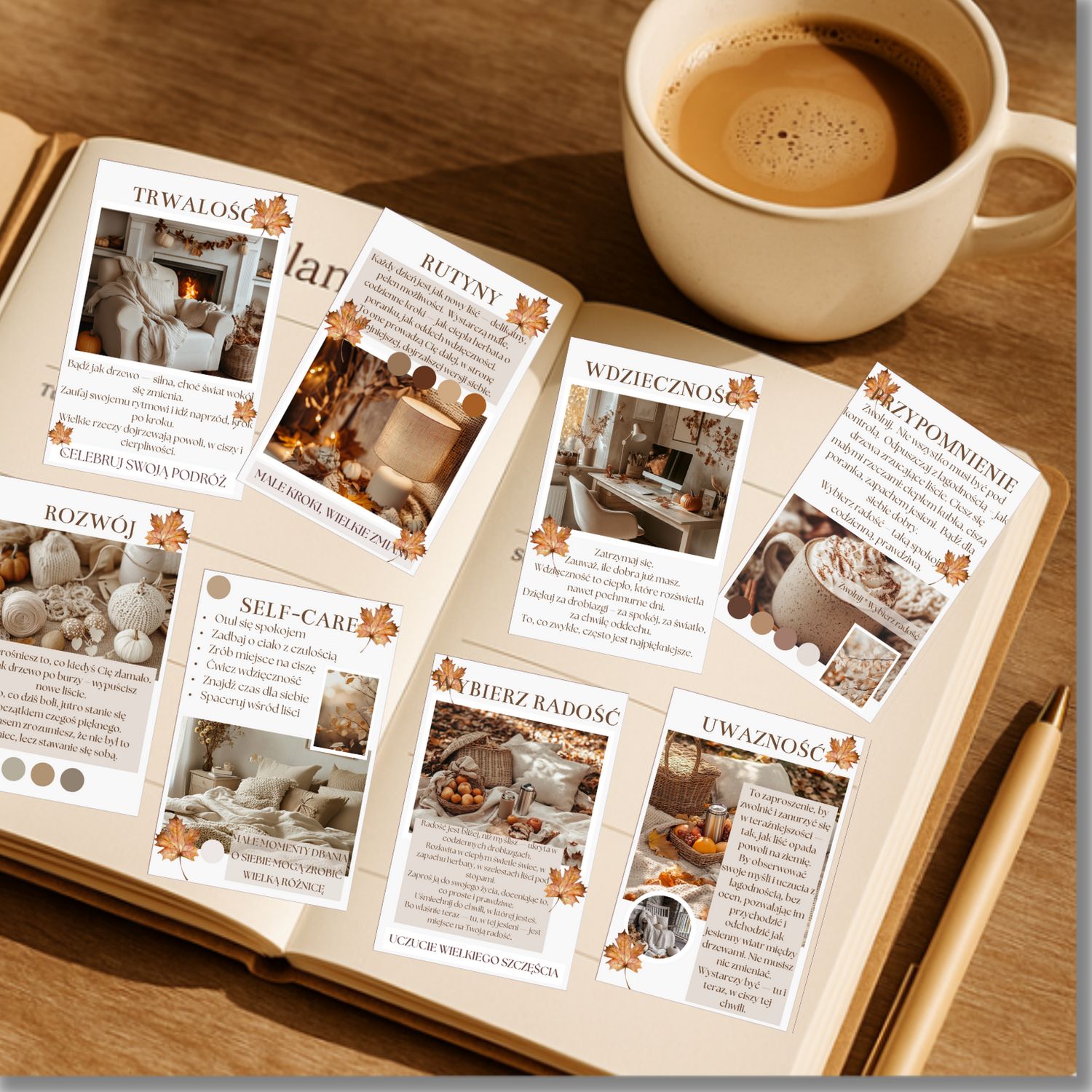 Karty motywacyjne Cozy Autumn do druku