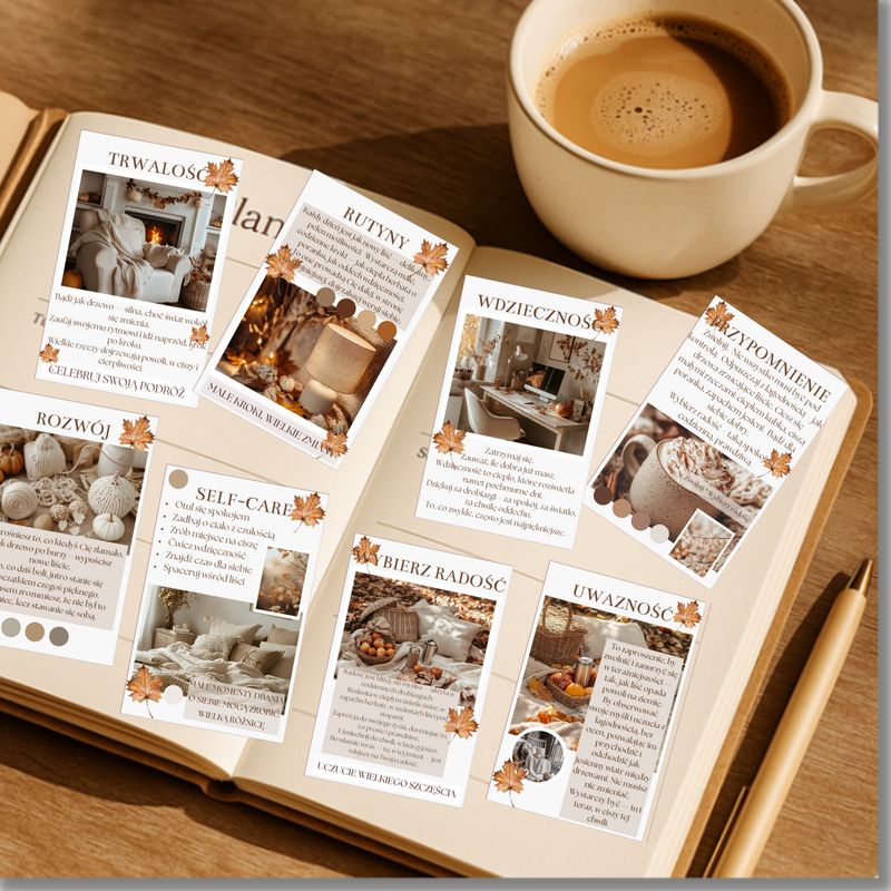Karty motywacyjne Cozy Autumn do druku