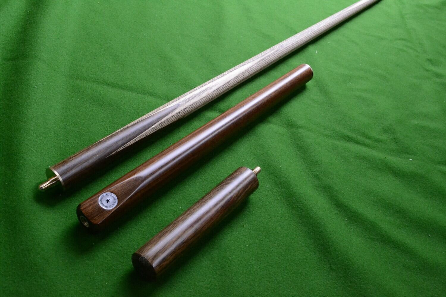 57" Handmade Hand-Spliced 3/4 Snooker Cue with Ash Shaft and Rosewood Butt