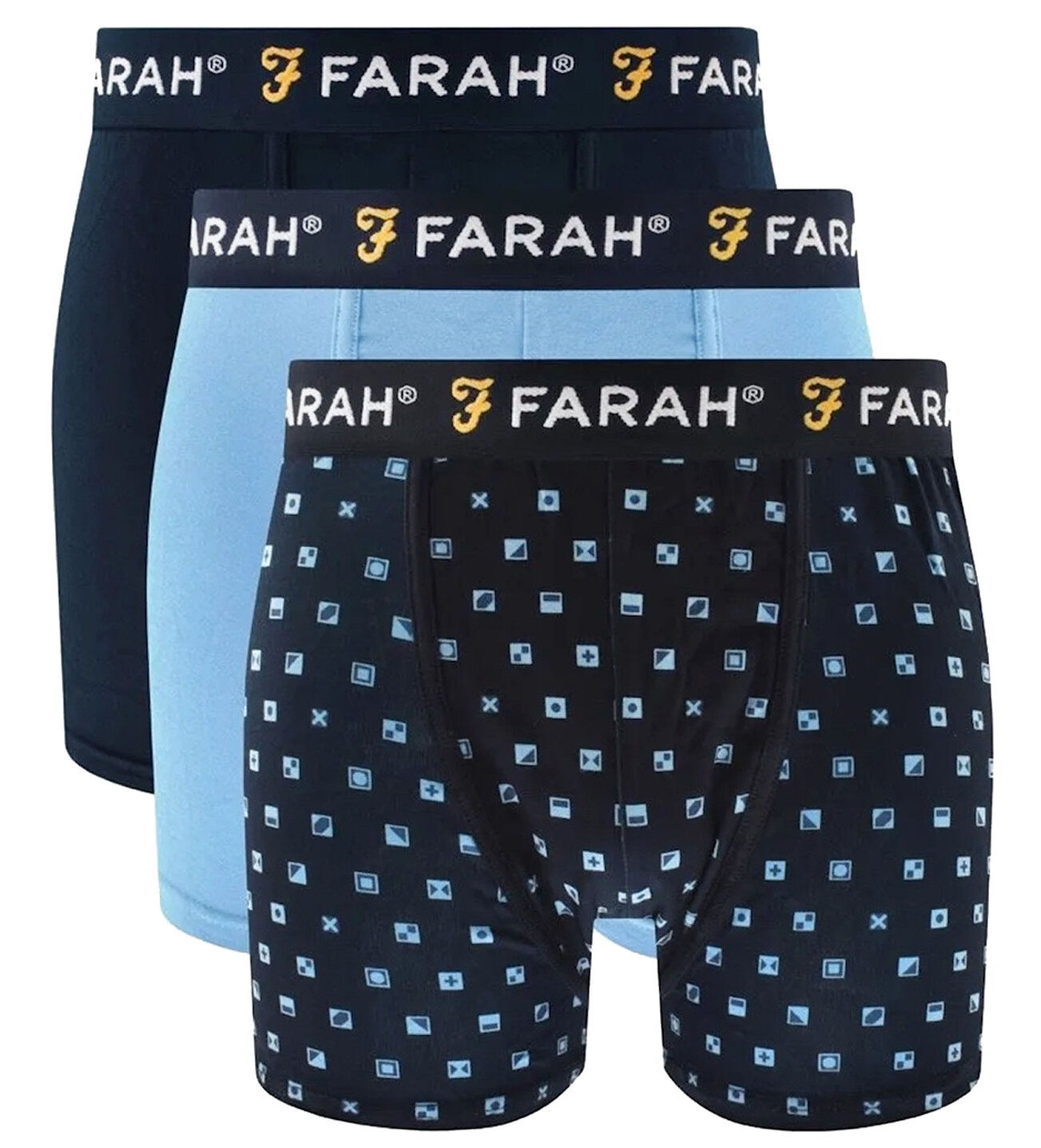 Farah Mens Designer Boxer Shorts 3 Pack in Style Hannu