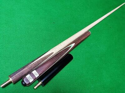 57 Inch Classic Handmade Ash 3/4 Snooker Cue with Green Veneers + 9.5mm tip
