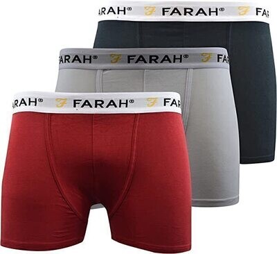 Farah Mens Designer Boxer Shorts 3 Pack in Style Sainz