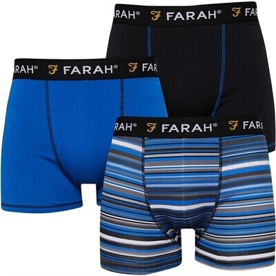 Farah Mens Designer Boxer Shorts 3 Pack in Style Sitka