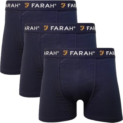 Farah Mens Designer Boxer Shorts 3 Pack in Style Aveleer