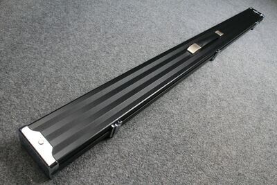 Strong Black Aluminium 3/4 Three Compartment Hard Snooker / Pool Cue Case