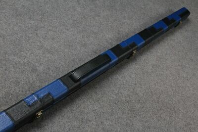 1 Piece Slimline Snooker Cue Case for a Single Cue in Black and Blue
