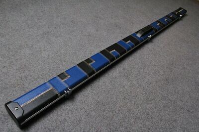 1 Piece Double Snooker Cue Case Halo Design in Black and Blue
